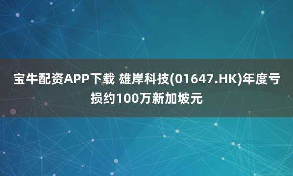 宝牛配资APP下载 雄岸科技(01647.HK)年度亏损约100万新加坡元